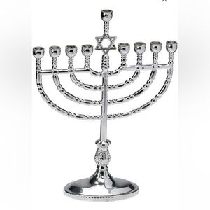 NEW Rite Lite Traditional Menorah - 8.5" - Silvertone-Finish